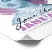 Jane Austen Portrait en Signature Pink Poster (Hoek)