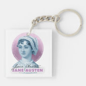 Jane Austen Portrait en Signature Pink Sleutelhanger (Achterkant)
