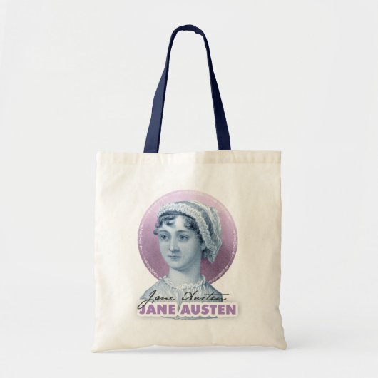 Jane Austen Portrait en Signature Pink Tote Bag (Voorkant)