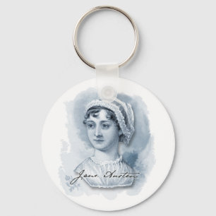Jane Austen Portrait en Signature Sleutelhanger