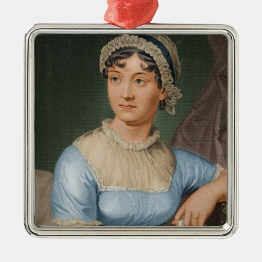 Jane Austen Portrait Kerstfeestdag Metalen Ornament (Voorkant)