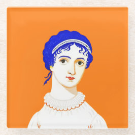 Jane Austen Portrait - Ontwerpillustratie Glazen Onderzetter