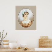 Jane Austen Portrait Print Poster (Keuken)