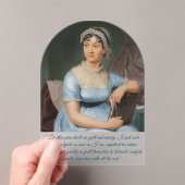 Jane Austen portrait + quote (Blue) Acryl Uitnodigingen (Insitu (Draagbaar))