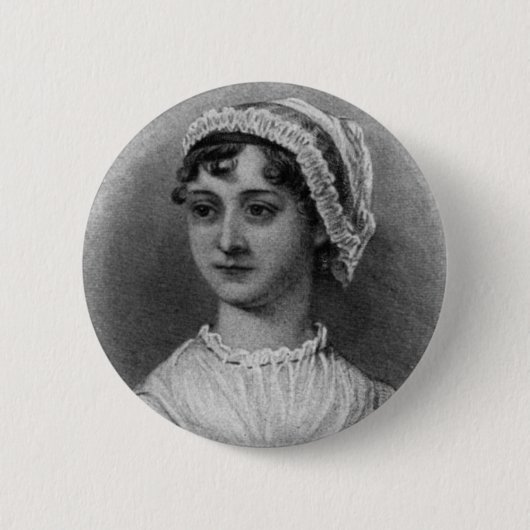 Jane Austen Portrait Ronde Button 5,7 Cm (Voorkant)