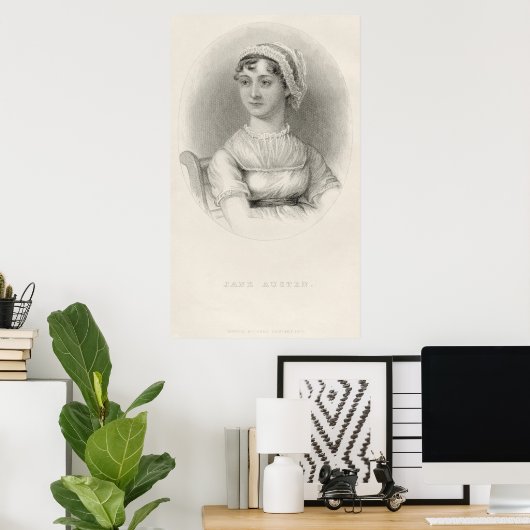 Jane Austen Portrait Sketch van Cassandra Austen Poster (Thuiskantoor)