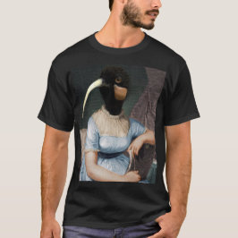 Jane Austen portrait with bird head T-shirt