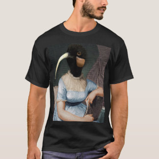 Jane Austen portrait with bird head T-shirt