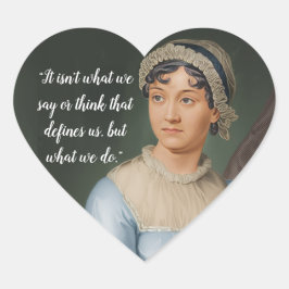 Jane Austen portret en citaat Hart Sticker