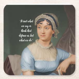 Jane Austen portret en citaat Kartonnen Onderzetters