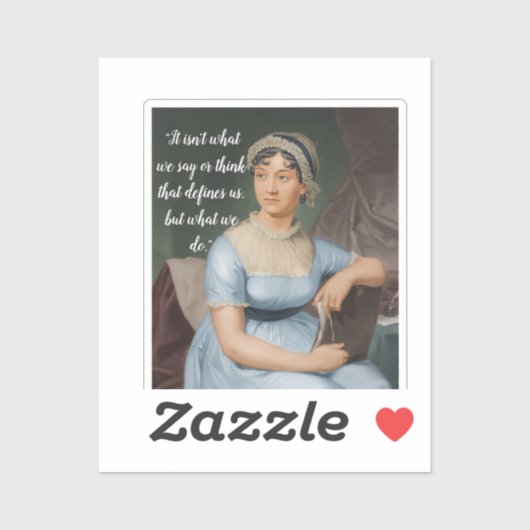 Jane Austen-portret en citaat Sticker (Vel)