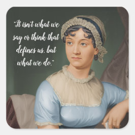 Jane Austen portret en citaat Vierkante Sticker
