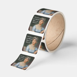 Jane Austen portret en citaat Vierkante Sticker
