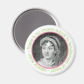 Jane Austen Portret met Quote Magnet (Voorkant / Achterkant)