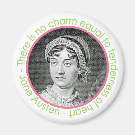 Jane Austen Portret met Quote Magnet (Voorkant)