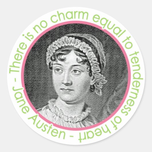 Jane Austen Portret met Quote Stickers (Voorkant)
