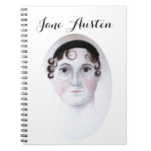 Jane Austen-portret-spiraalnotitieboek met waterve Notitieboek