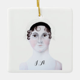 Jane Austen-portret waterverf porseleinen ornament