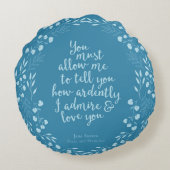 Jane Austen Pride and Prejudice Bloemrijke Liefde Rond Kussen (Achterkant)