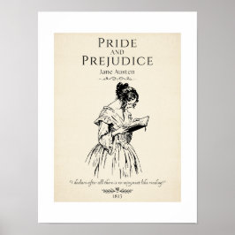 Jane Austen Pride and Prejudice Literatuur Citaten Poster
