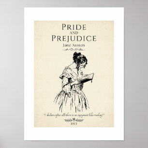 Jane Austen Pride and Prejudice Literatuur Quote Poster
