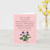 Jane Austen Pride en Prejudice Birthday Kaart (Gele Bloem)