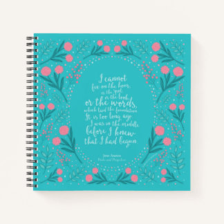 Jane Austen Pride en Prejudice Blauwgroen & Roze F Notitieboek