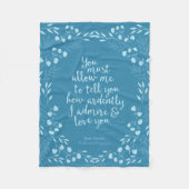 Jane Austen Pride en Prejudice Floral Love Fleece Deken (Voorkant)