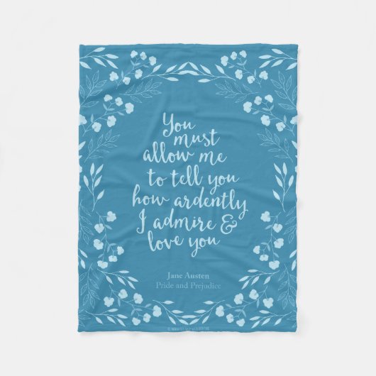 Jane Austen Pride en Prejudice Floral Love Fleece Deken (Voorkant)