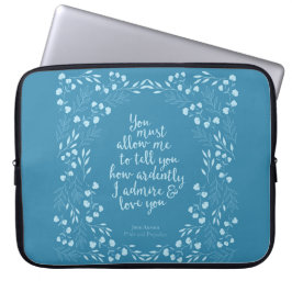 Jane Austen Pride en Prejudice Floral Love Laptop Sleeve