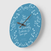 Jane Austen Pride en Prejudice Floral Love Quote Grote Klok (Hoek)