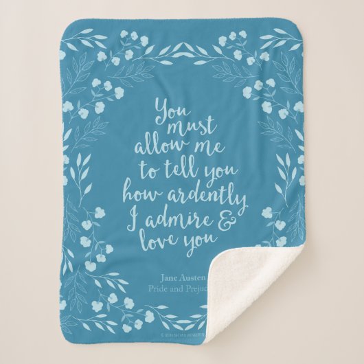 Jane Austen Pride en Prejudice Floral Love Sherpa Deken (Voorkant)
