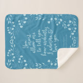 Jane Austen Pride en Prejudice Floral Love Sherpa Deken (Voorkant (horizontaal))