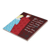 Jane Austen Pride en Prejudice gift "Elizabeth" Tegeltje (Zijkant)