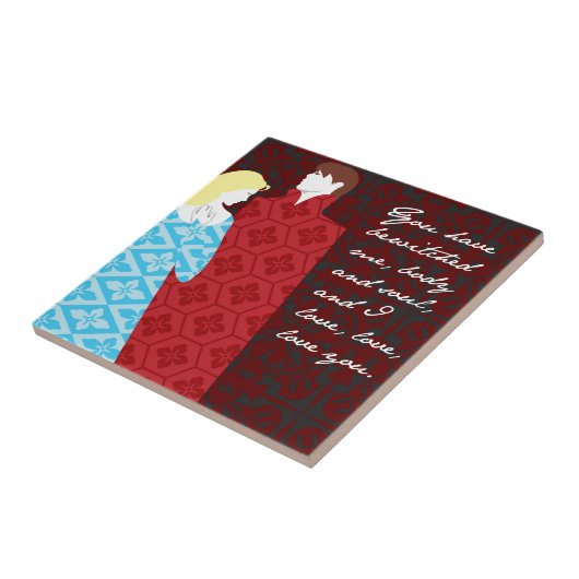 Jane Austen Pride en Prejudice gift "Elizabeth" Tegeltje (Zijkant)