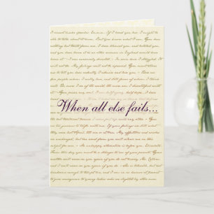 Jane Austen Pride en Prejudice Lizzie Bennet-kaart Kaart