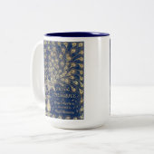 Jane Austen Pride en Prejudice Peacock 1894 Tweekleurige Koffiemok (Voorkant links)