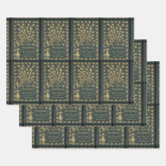 Jane Austen Pride en Prejudice Peacock Book Hoesje Inpakpapier Vel (Set)