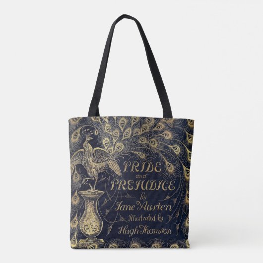 Jane Austen Pride en Prejudice Peacock Book Hoesje Tote Bag (Achterkant)