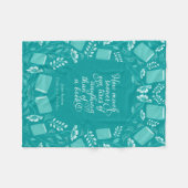 Jane Austen Pride & Prejudice Blauwgroen Floral Bo Fleece Deken (Voorkant (Horizontaal))