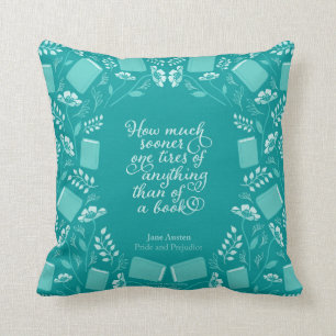 Jane Austen Pride & Prejudice Blauwgroen Floral Bo Kussen