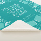 Jane Austen Pride & Prejudice Blauwgroen Floral Bo Sherpa Deken (3/4)