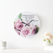 Jane Austen Pride & Prejudice Book Quote Pink Rose Grote Klok (Huis)