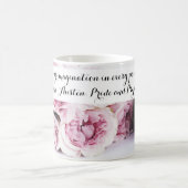 Jane Austen Pride & Prejudice Book Quote Pink Rose Koffiemok (Center)