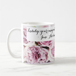 Jane Austen Pride & Prejudice Book Quote Pink Rose Koffiemok
