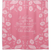 Jane Austen Pride & Prejudice Floral Bookish Quote Douchegordijn (Voorkant)