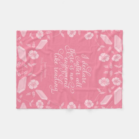 Jane Austen Pride & Prejudice Floral Bookish Quote Fleece Deken (Voorkant (Horizontaal))