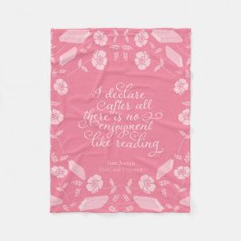 Jane Austen Pride & Prejudice Floral Bookish Quote Fleece Deken