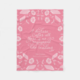 Jane Austen Pride & Prejudice Floral Bookish Quote Fleece Deken