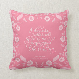 Jane Austen Pride & Prejudice Floral Bookish Quote Kussen